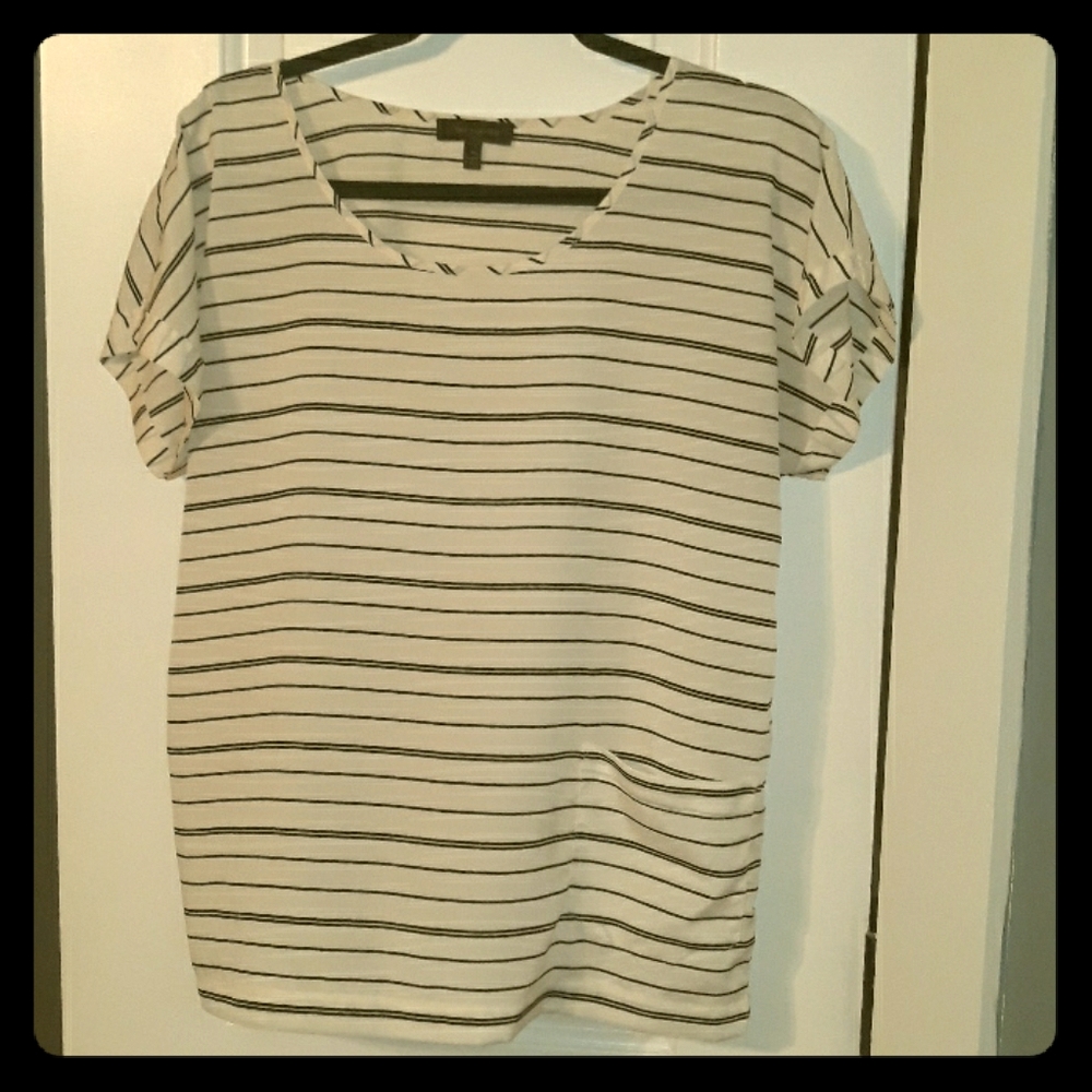Black/Cream The Limited silk top